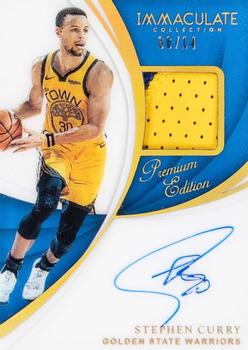 2018-19 Panini Immaculate Collection - Patch Autographs Premium Edition #PA-SCY Stephen Curry Front
