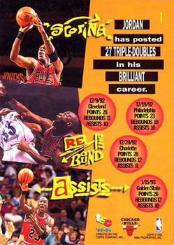 1993-94 Stadium Club #1 Michael Jordan Back