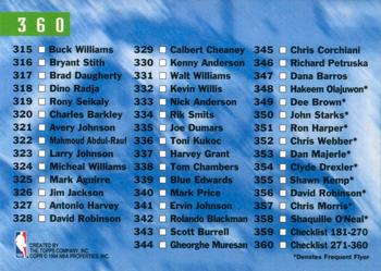 1993-94 Stadium Club #360 Checklist: 271-360 Back