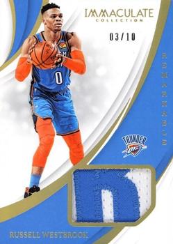 2018-19 Panini Immaculate Collection - Remarkable Memorabilia Gold #RM-RWB Russell Westbrook Front