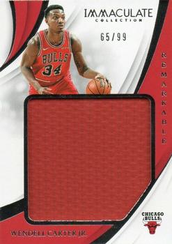 2018-19 Panini Immaculate Collection - Remarkable Rookie Jerseys #RJ-WCJ Wendell Carter Jr. Front