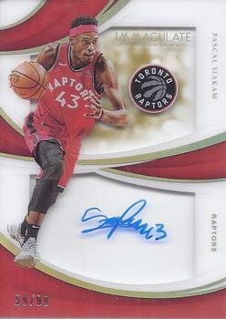 2018-19 Panini Immaculate Collection - Shadowbox Signatures #SS-PSK Pascal Siakam Front