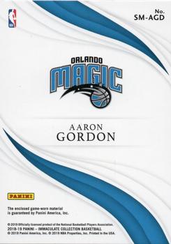 2018-19 Panini Immaculate Collection - Standout Memorabilia #SM-AGD Aaron Gordon Back