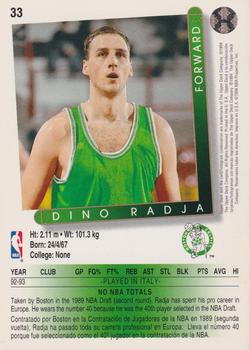 1993-94 Upper Deck Golden Grahams (Spanish) #33 Dino Radja Back