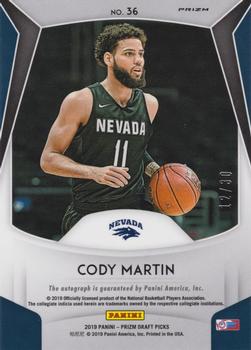 2019 Panini Prizm Draft Picks - Prizms Carolina Blue #36 Cody Martin Back
