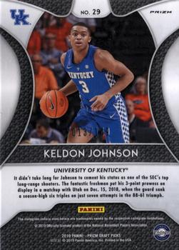2019 Panini Prizm Draft Picks - Prizms Neon Orange #29 Keldon Johnson Back