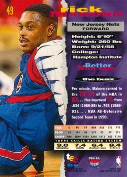 1993-94 Stadium Club - First Day Issue #49 Rick Mahorn Back