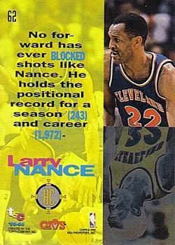 1993-94 Stadium Club - First Day Issue #62 Larry Nance Back