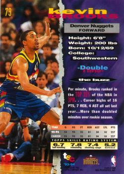 1993-94 Stadium Club - First Day Issue #79 Kevin Brooks Back