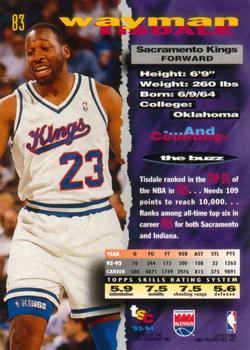 1993-94 Stadium Club - First Day Issue #83 Wayman Tisdale Back
