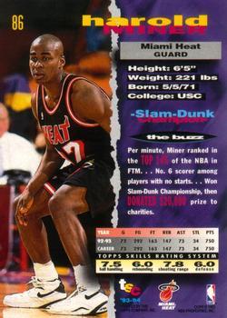 1993-94 Stadium Club - First Day Issue #86 Harold Miner Back