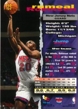 1993-94 Stadium Club - First Day Issue #123 Rumeal Robinson Back