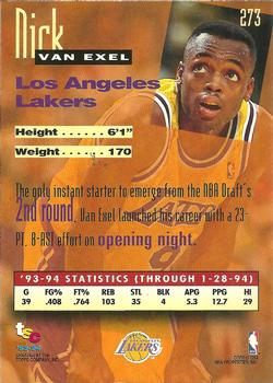 1993-94 Stadium Club - First Day Issue #273 Nick Van Exel Back