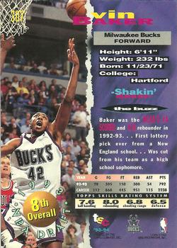 1993-94 Stadium Club - First Day Issue #307 Vin Baker Back