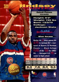 1993-94 Stadium Club - First Day Issue #309 Lindsey Hunter Back