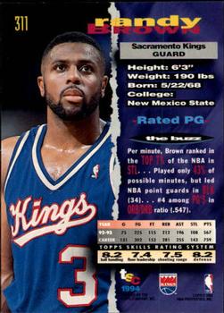 1993-94 Stadium Club - First Day Issue #311 Randy Brown Back