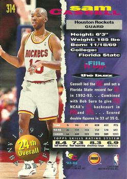1993-94 Stadium Club - First Day Issue #314 Sam Cassell Back
