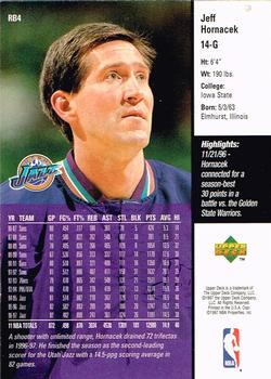 1997-98 Upper Deck Arby's Utah Jazz #RB4 Jeff Hornacek Back
