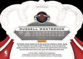 2019-20 Panini Crown Royale #8 Russell Westbrook Back