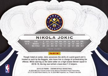 2019-20 Panini Crown Royale #37 Nikola Jokic Back