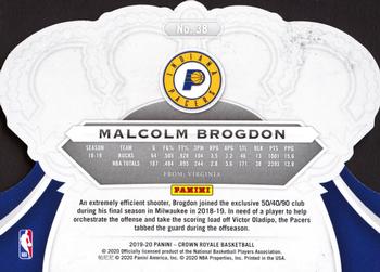 2019-20 Panini Crown Royale #38 Malcolm Brogdon Back