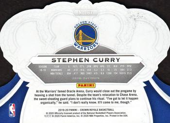 2019-20 Panini Crown Royale #67 Stephen Curry Back