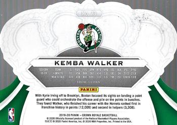 2019-20 Panini Crown Royale #73 Kemba Walker Back