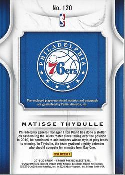 2019-20 Panini Crown Royale #120 Matisse Thybulle Back