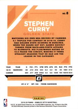 2019-20 Donruss Optic #8 Stephen Curry Back