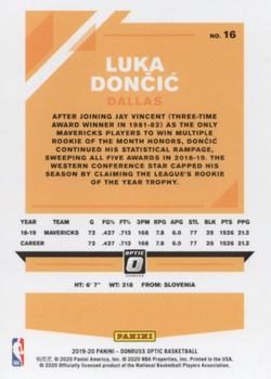 2019-20 Donruss Optic #16 Luka Doncic Back
