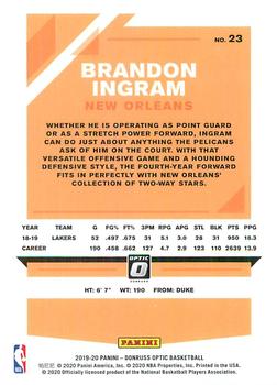 2019-20 Donruss Optic #23 Brandon Ingram Back