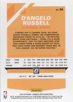 2019-20 Donruss Optic #28 D'Angelo Russell Back