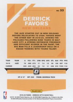 2019-20 Donruss Optic #33 Derrick Favors Back