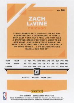 2019-20 Donruss Optic #64 Zach LaVine Back