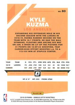 2019-20 Donruss Optic #80 Kyle Kuzma Back