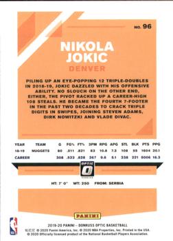 2019-20 Donruss Optic #96 Nikola Jokic Back