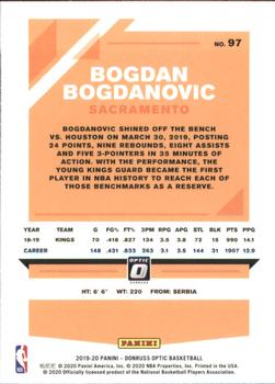 2019-20 Donruss Optic #97 Bogdan Bogdanovic Back