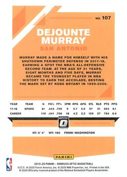 2019-20 Donruss Optic #107 Dejounte Murray Back