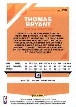 2019-20 Donruss Optic #129 Thomas Bryant Back