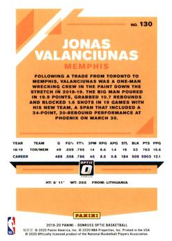 2019-20 Donruss Optic #130 Jonas Valanciunas Back