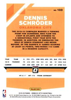 2019-20 Donruss Optic #133 Dennis Schroder Back