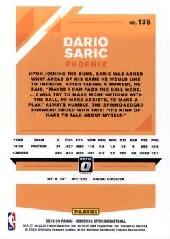 2019-20 Donruss Optic #135 Dario Saric Back