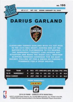 2019-20 Donruss Optic #195 Darius Garland Back