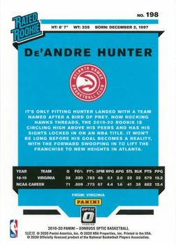 2019-20 Donruss Optic #198 De'Andre Hunter Back