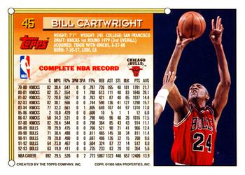 1993-94 Topps #45 Bill Cartwright Back