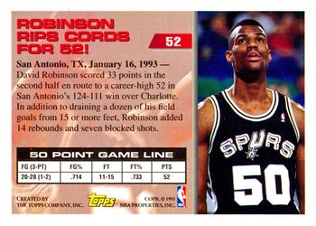 1993-94 Topps #52 David Robinson Back
