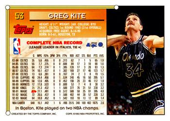 1993-94 Topps #53 Greg Kite Back