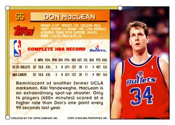 1993-94 Topps #55 Don MacLean Back