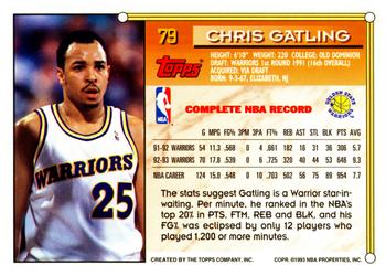 1993-94 Topps #79 Chris Gatling Back