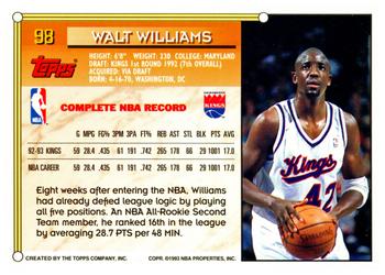 1993-94 Topps #98 Walt Williams Back